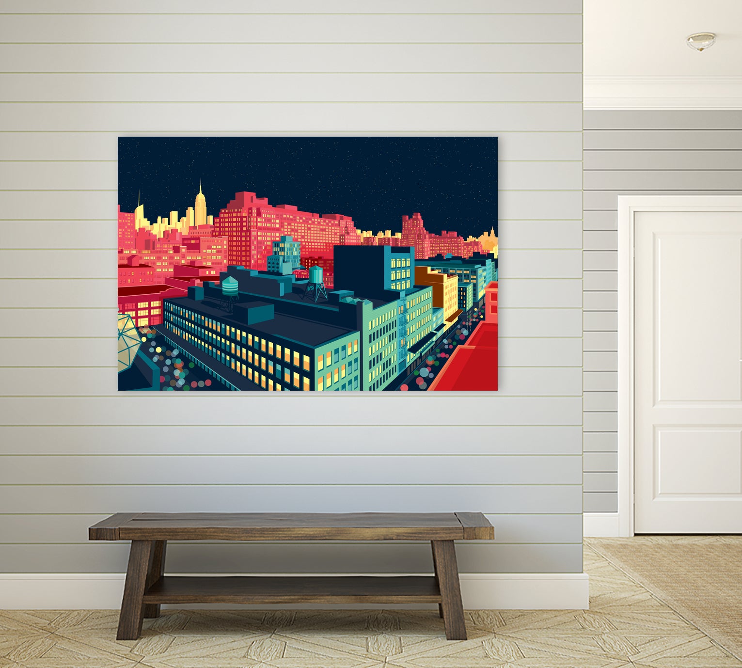 Meatpacking District by Night by Remko Heemskerk on GIANT ART - red digital painting