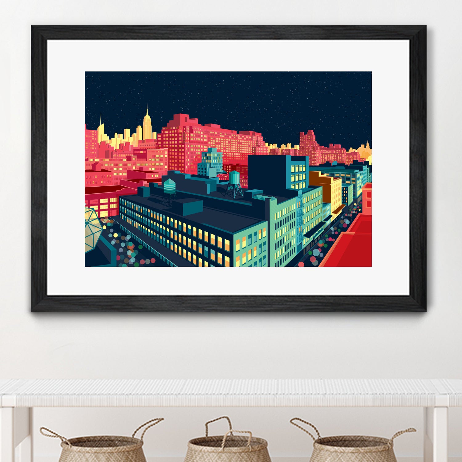 Meatpacking District by Night by Remko Heemskerk on GIANT ART - red digital painting