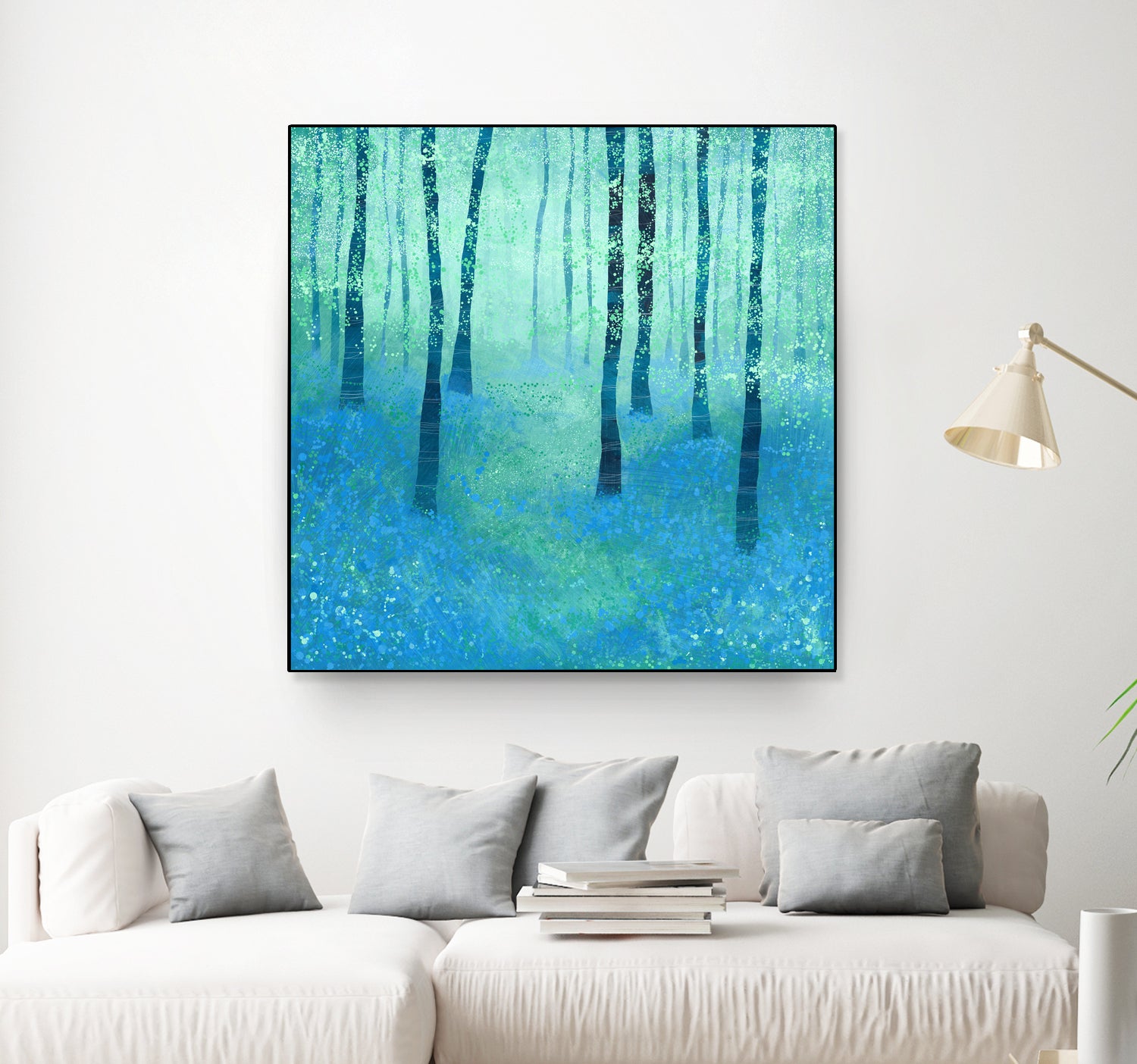 Bluebells, Challock by Nic Squirrell on GIANT ART - green digital painting