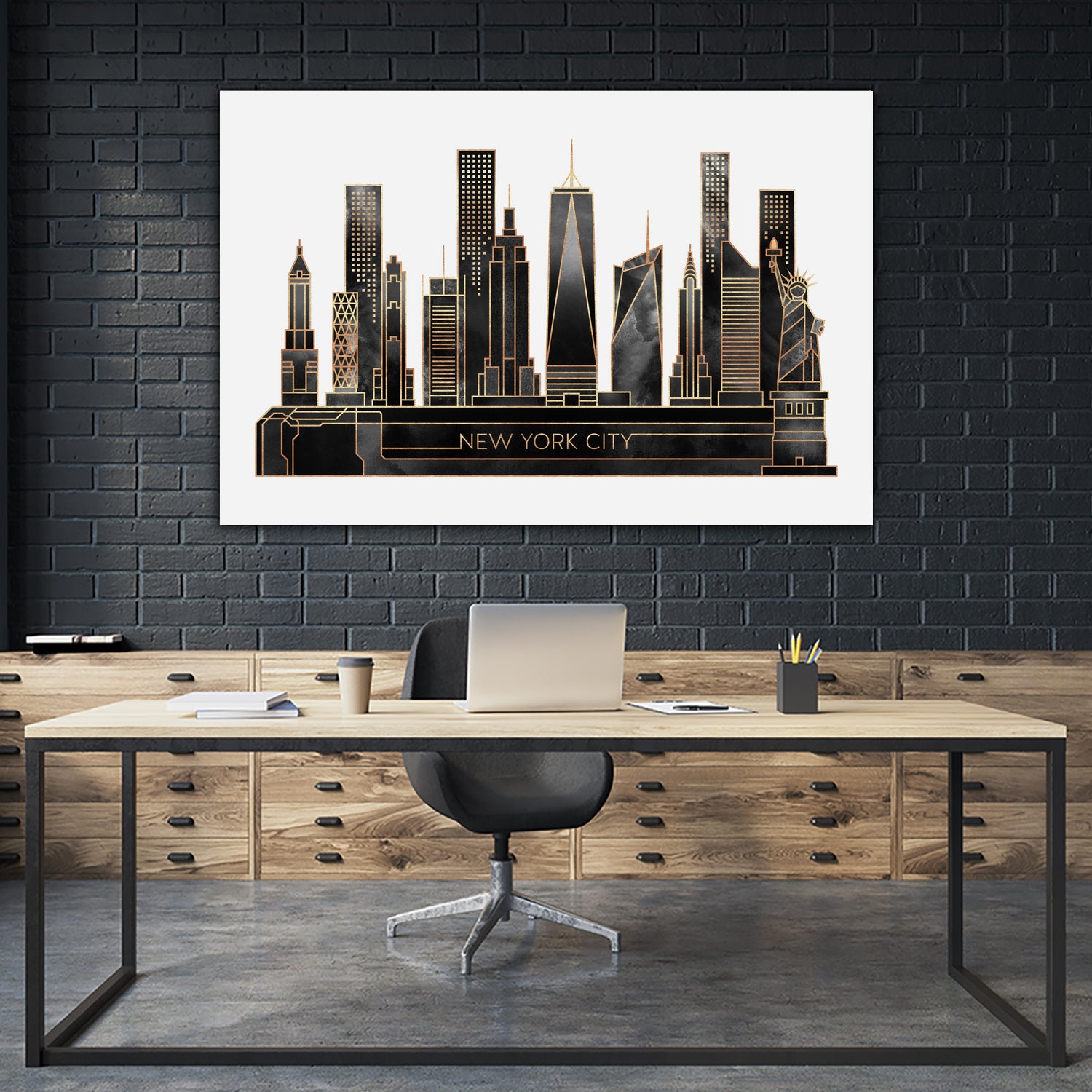 NYC - Black by Elisabeth Fredriksson on GIANT ART - black digital painting