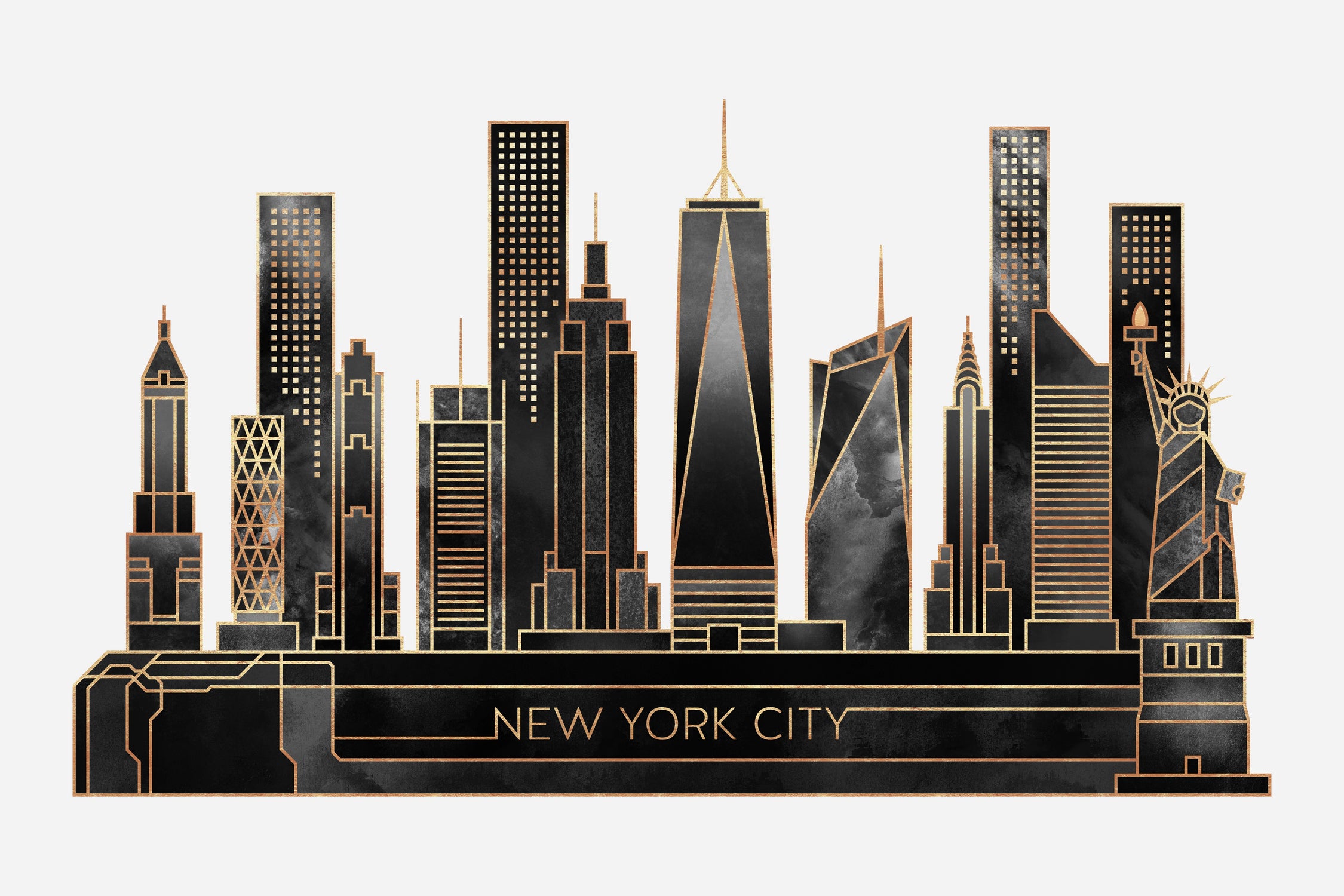 NYC - Black by Elisabeth Fredriksson on GIANT ART - black digital painting