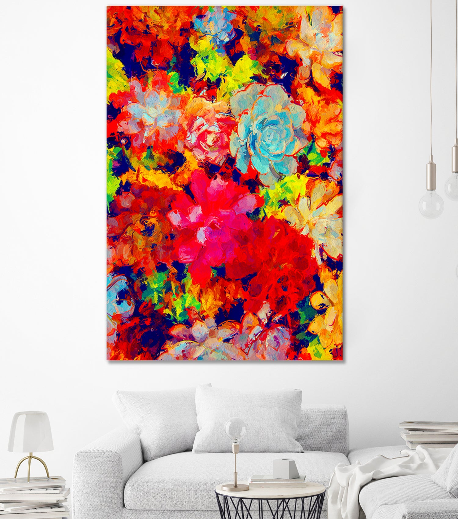 Emaline Floral and Succulents by Lisa Raymond on GIANT ART - red digital painting