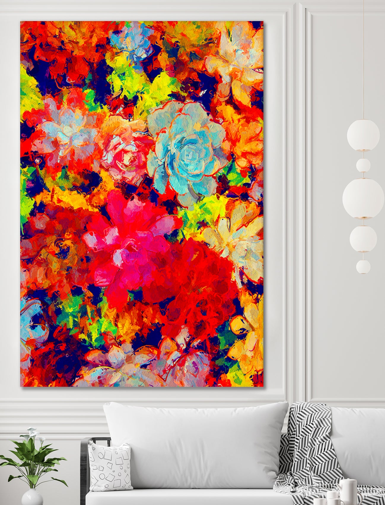 Emaline Floral and Succulents by Lisa Raymond on GIANT ART - red digital painting