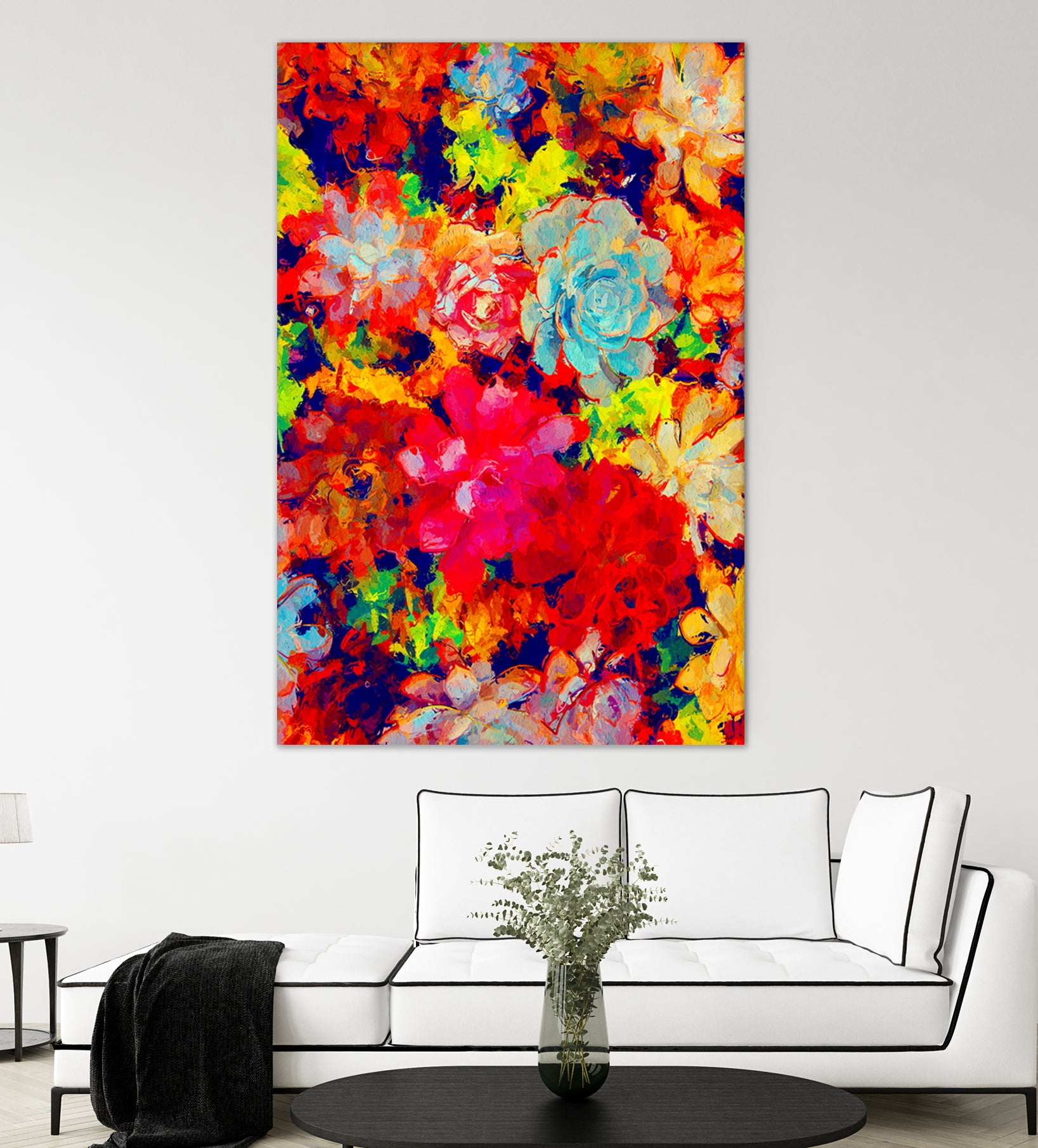 Emaline Floral and Succulents by Lisa Raymond on GIANT ART - red digital painting