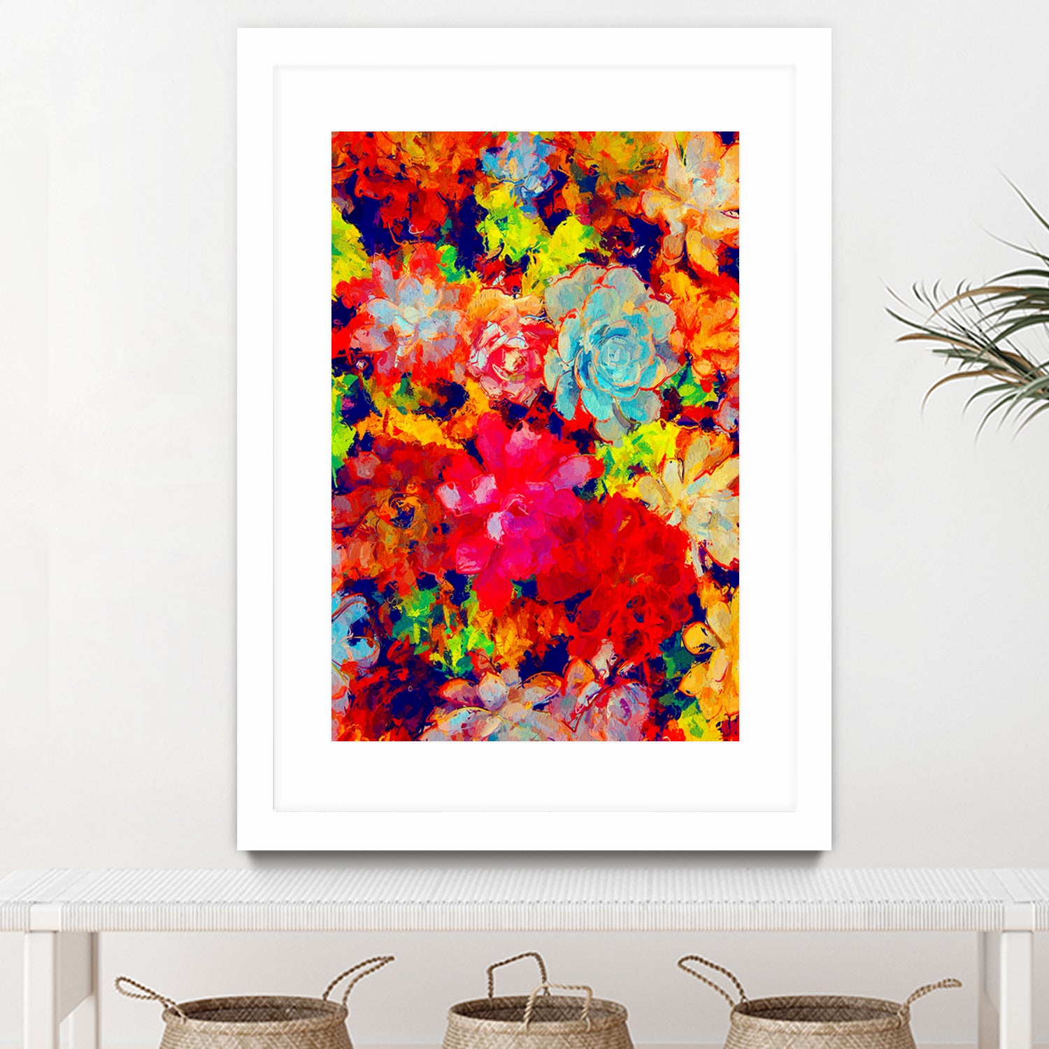 Emaline Floral and Succulents by Lisa Raymond on GIANT ART - red digital painting