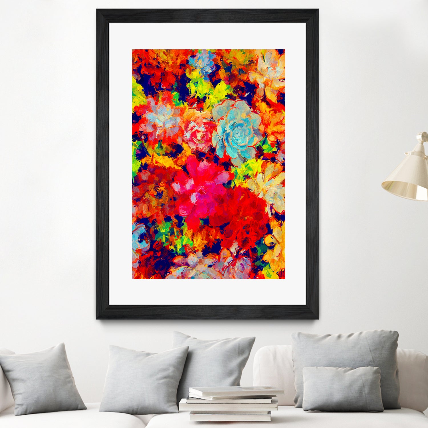 Emaline Floral and Succulents by Lisa Raymond on GIANT ART - red digital painting