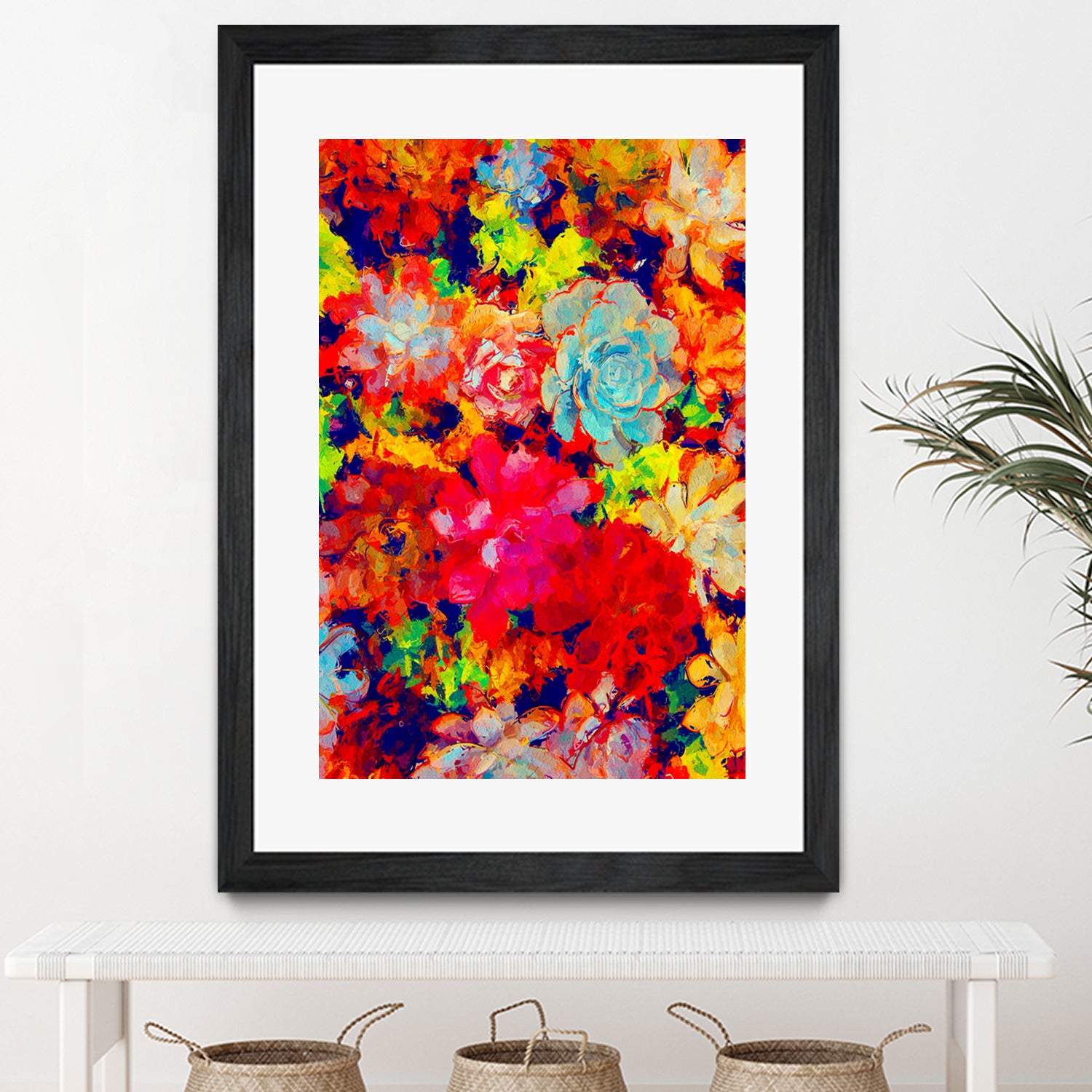 Emaline Floral and Succulents by Lisa Raymond on GIANT ART - red digital painting