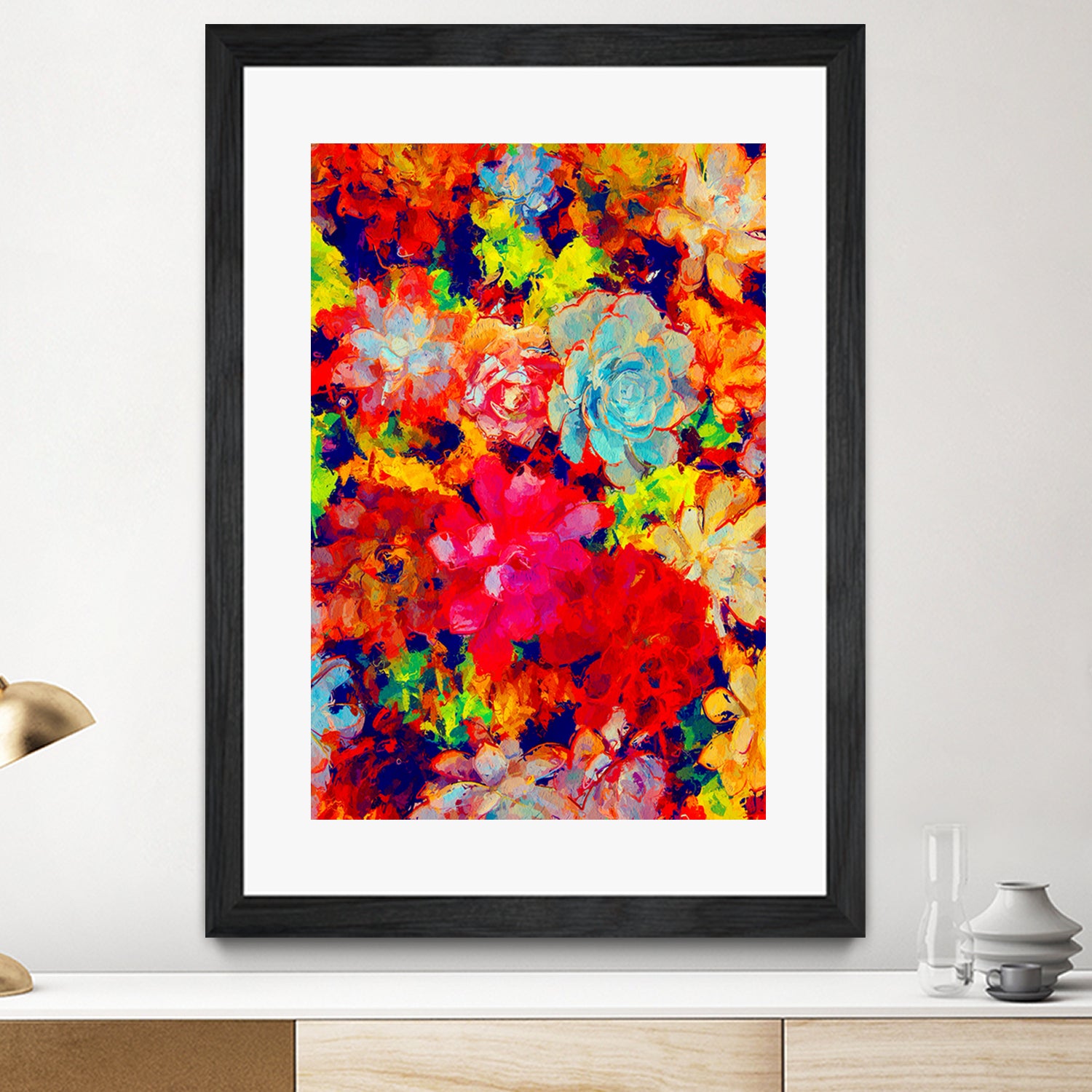 Emaline Floral and Succulents by Lisa Raymond on GIANT ART - red digital painting