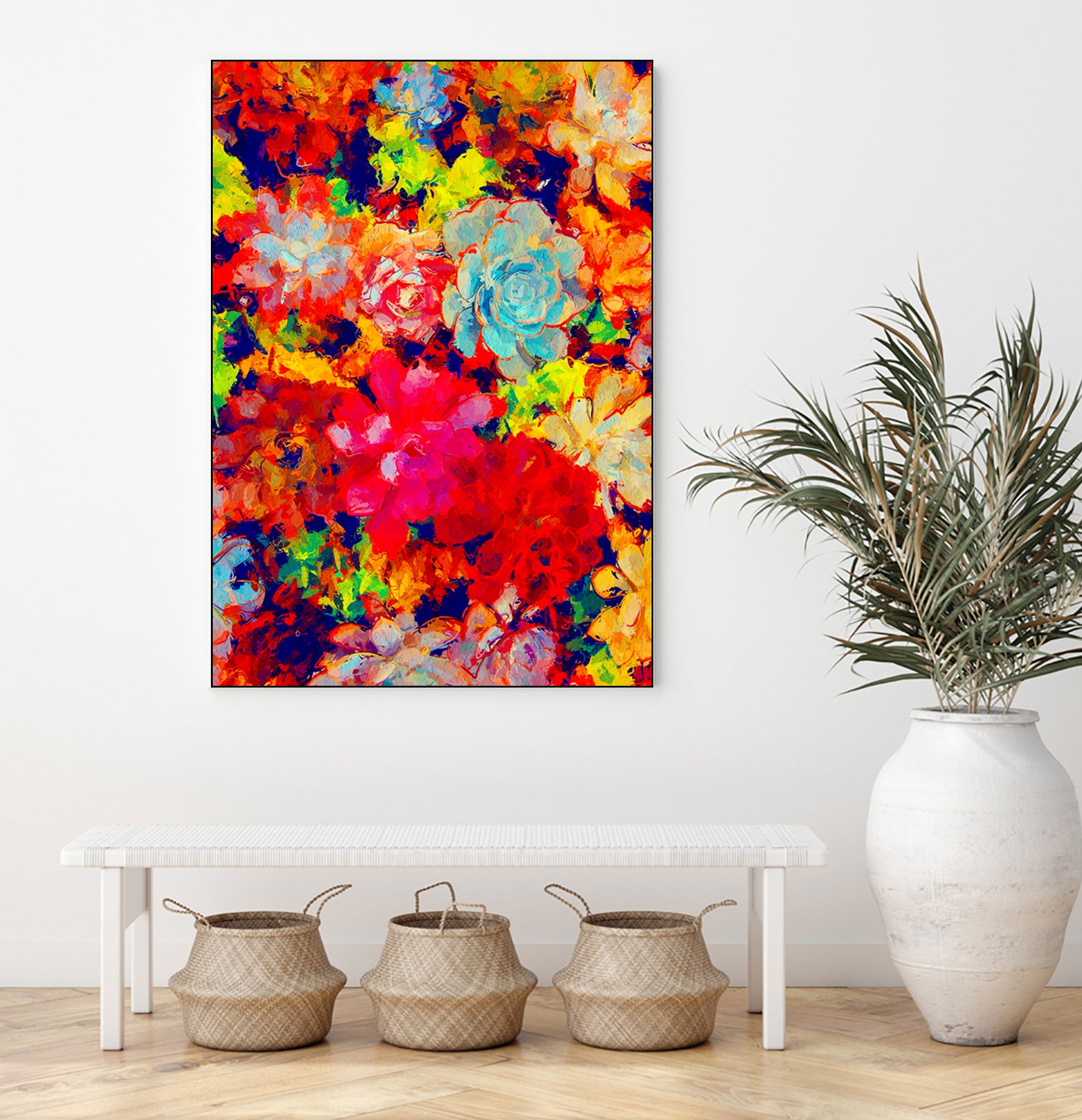 Emaline Floral and Succulents by Lisa Raymond on GIANT ART - red digital painting