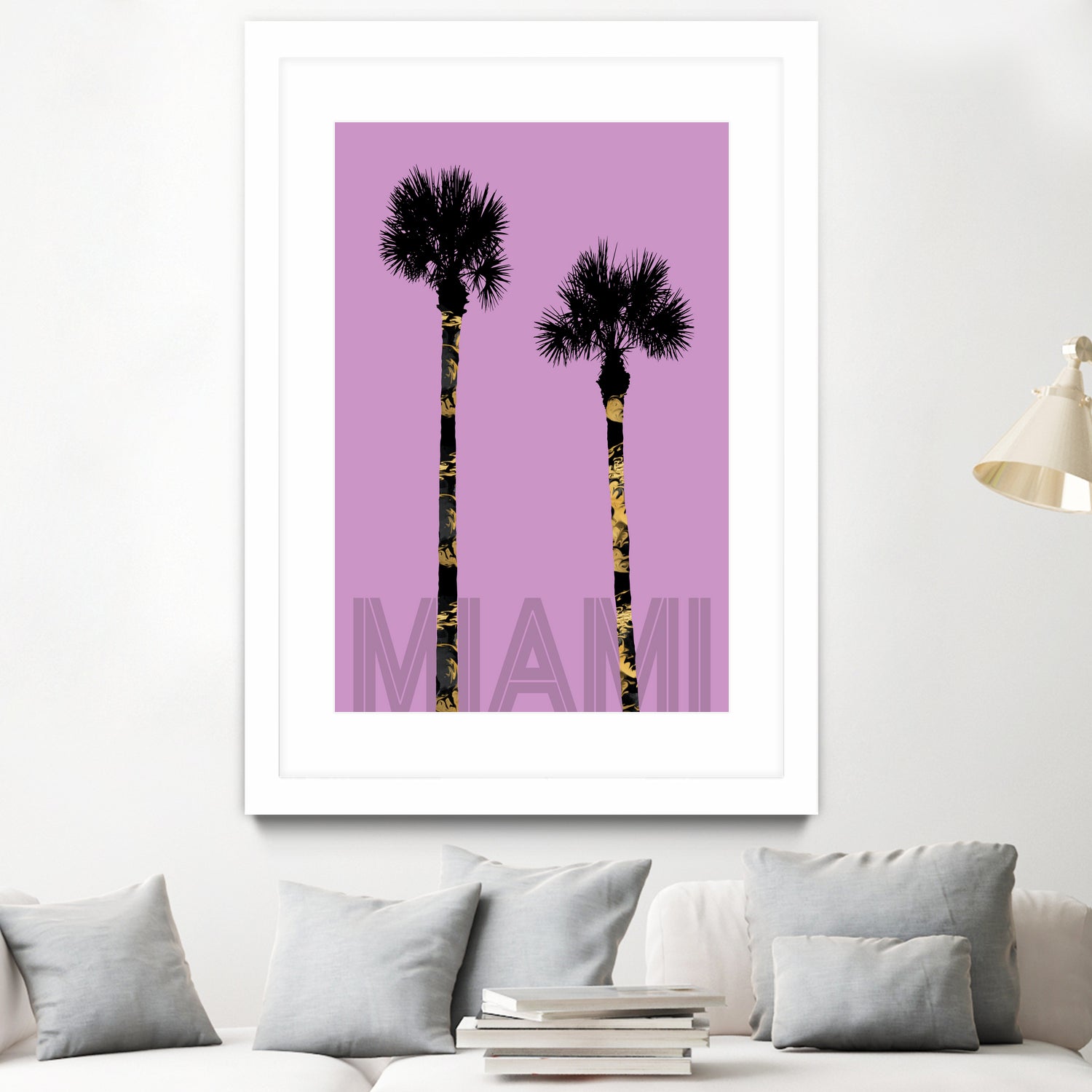 Graphic Art PALM TREES MIAMI | pink by Melanie Viola on GIANT ART - pink vector illustration