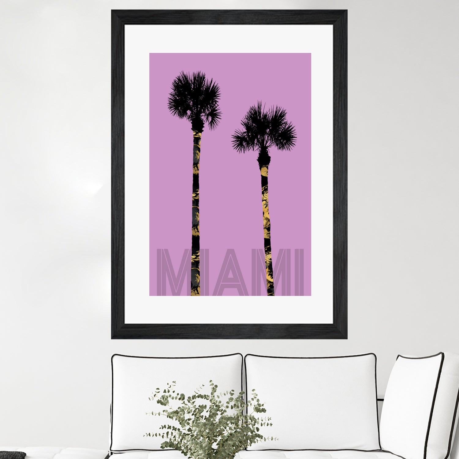 Graphic Art PALM TREES MIAMI | pink by Melanie Viola on GIANT ART - pink vector illustration