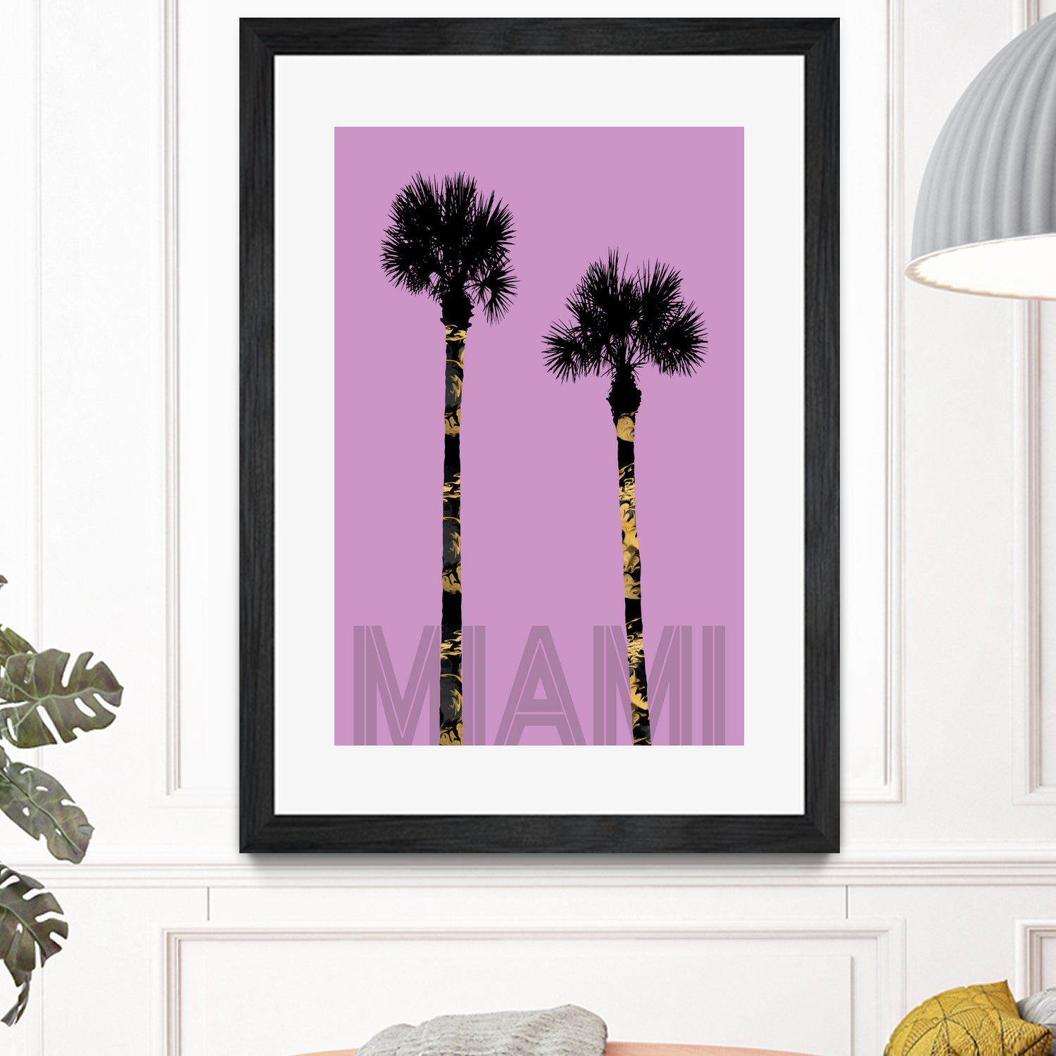 Graphic Art PALM TREES MIAMI | pink by Melanie Viola on GIANT ART - pink vector illustration