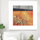 Blackthorn Blossom Landscape by Nic Squirrell on GIANT ART - orange digital painting