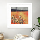 Blackthorn Blossom Landscape by Nic Squirrell on GIANT ART - orange digital painting