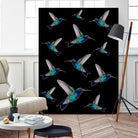 hummingbird pattern by Kiki Castel on GIANT ART - green vector illustration