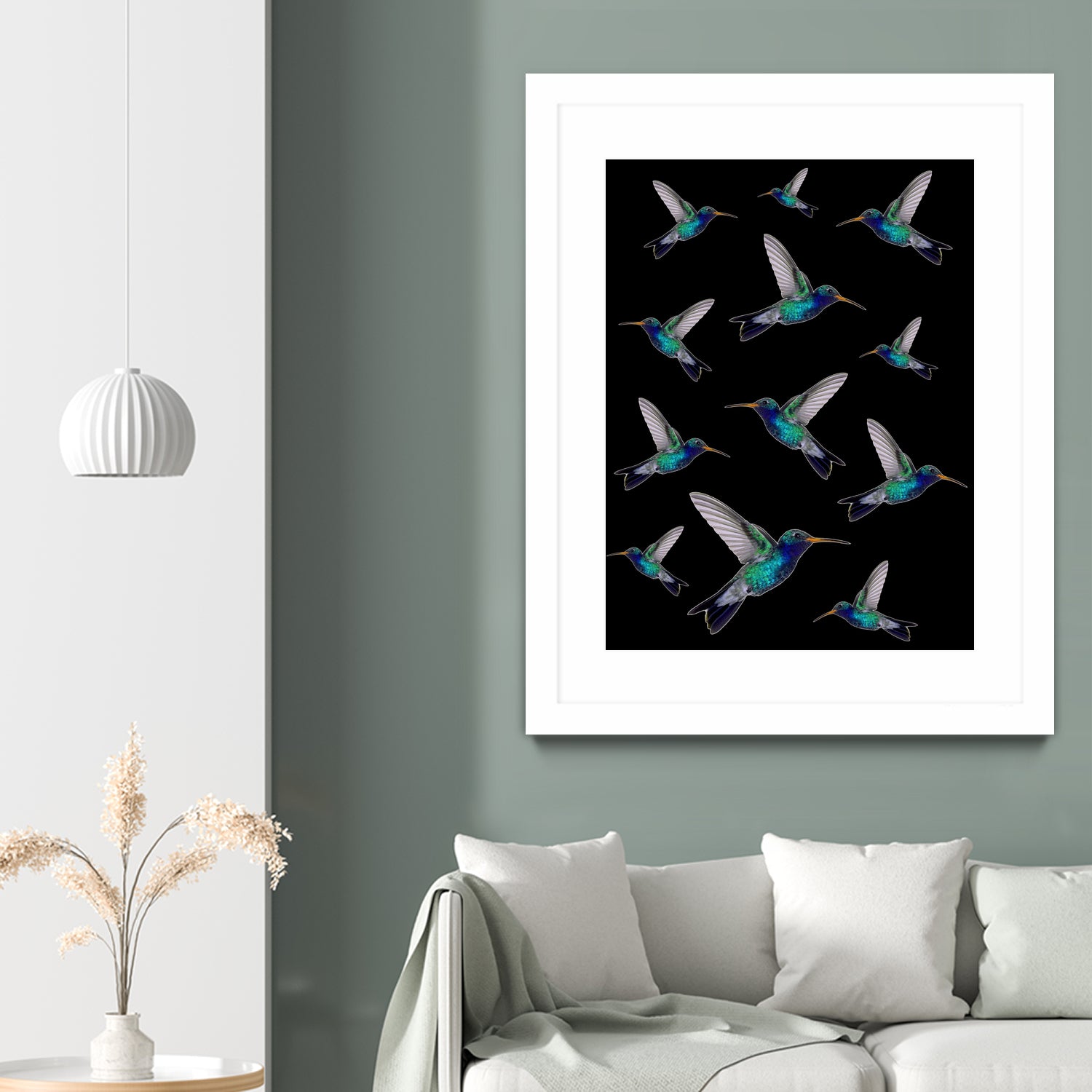 hummingbird pattern by Kiki Castel on GIANT ART - green vector illustration