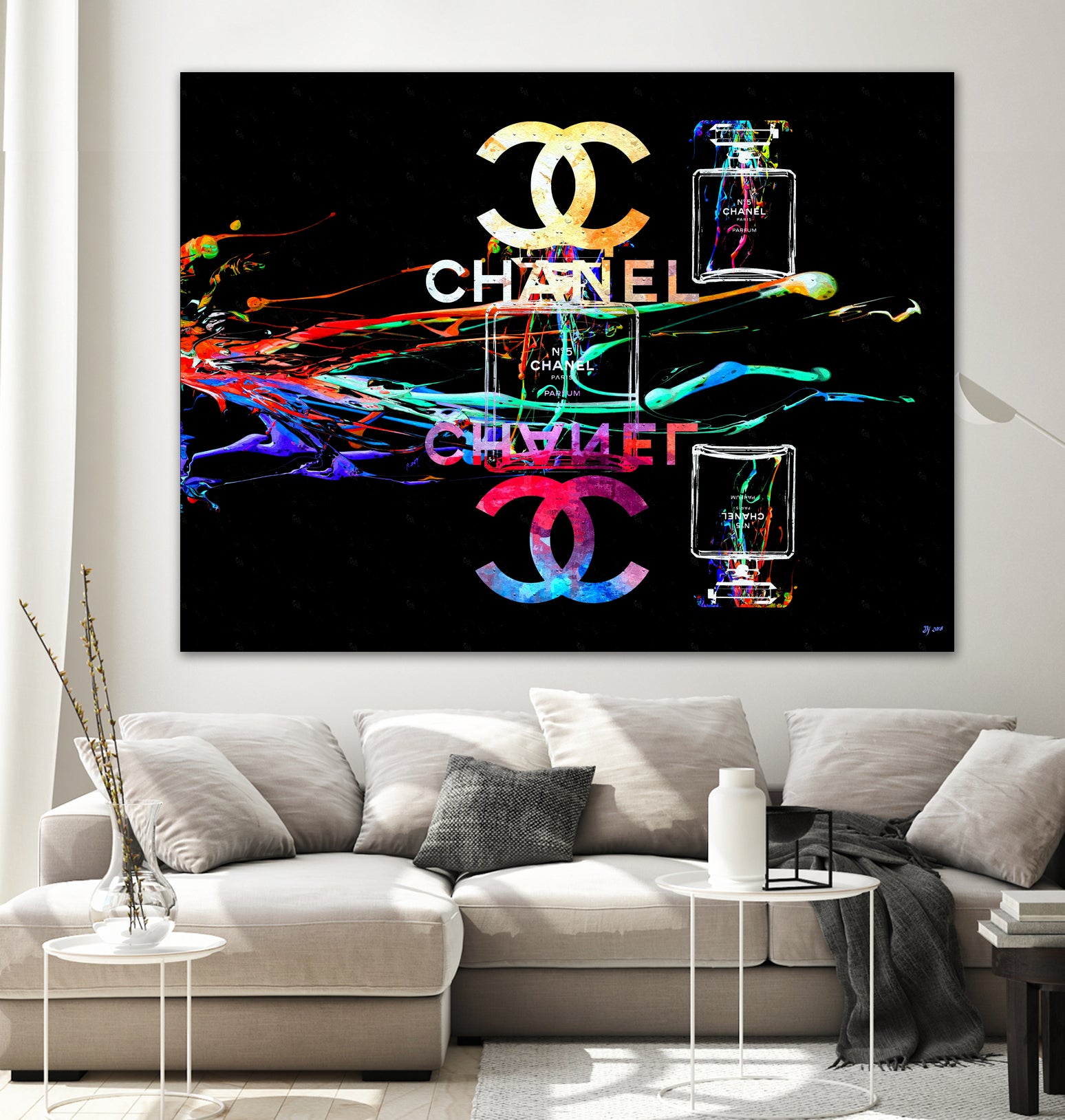 Chanel Perfumes by Daniel Janda on GIANT ART - black mixed media