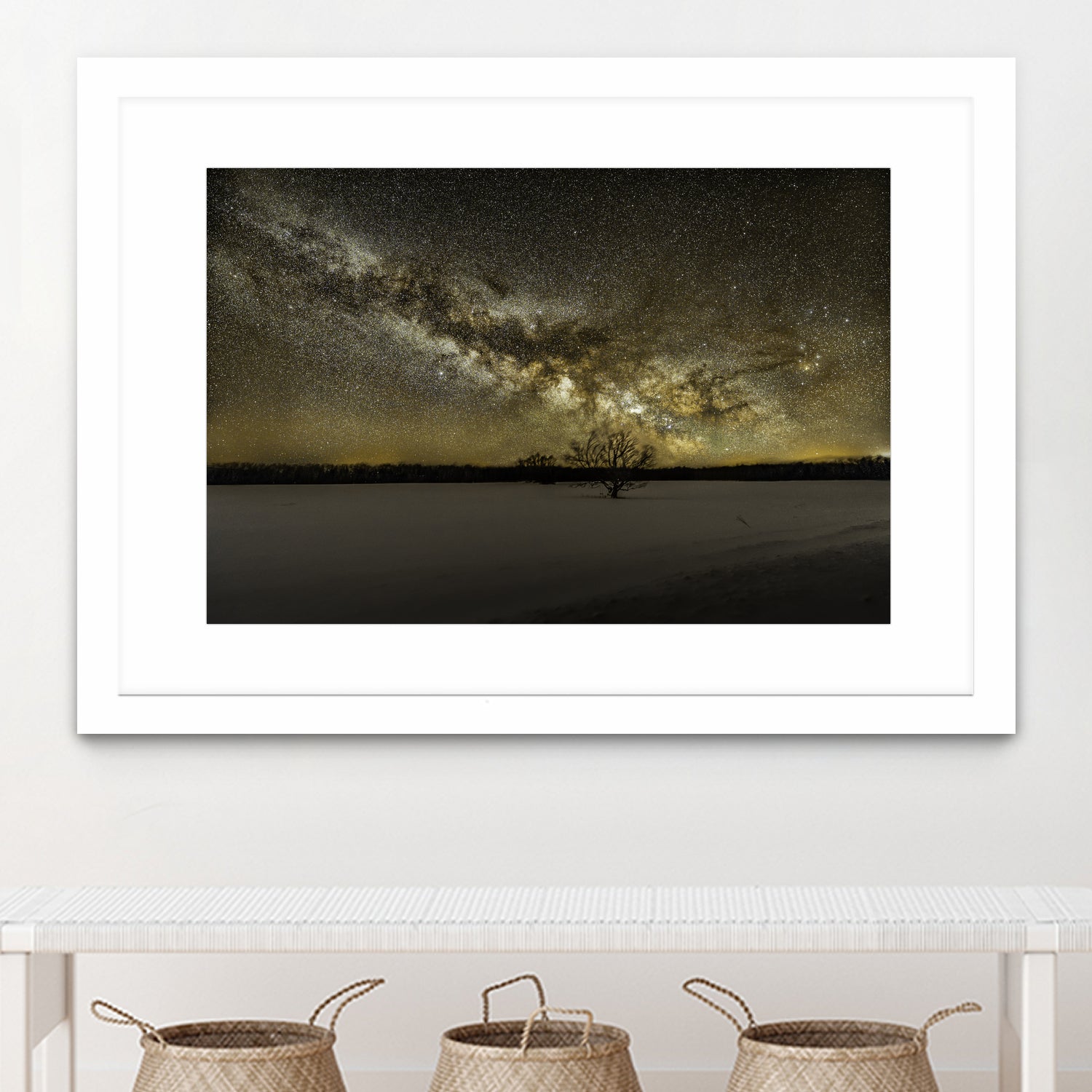 MIlky way rising by Lorenzo Bustillo on GIANT ART - gray photo illustration