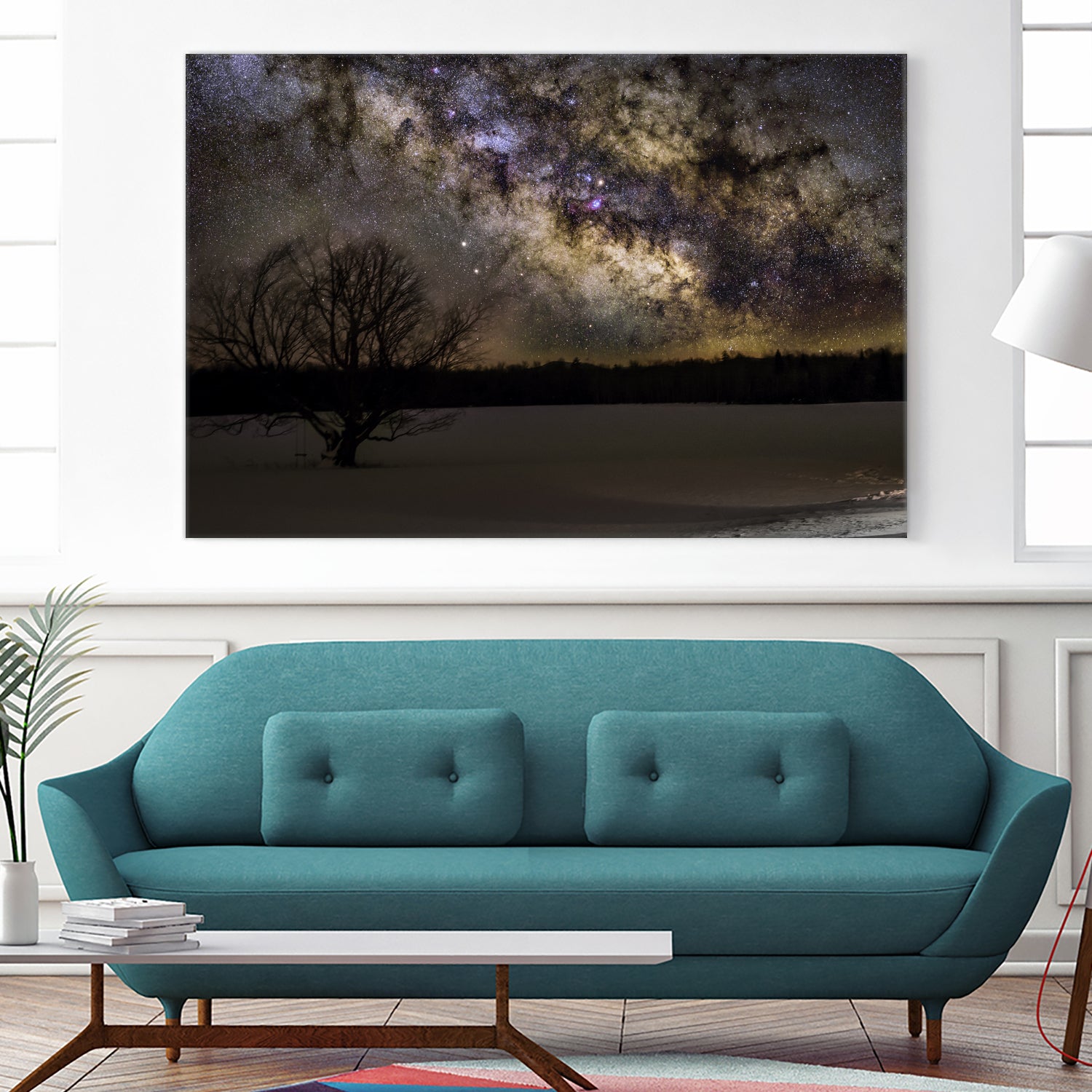 Milky way and Lone Tree by Lorenzo Bustillo on GIANT ART - gray photo illustration