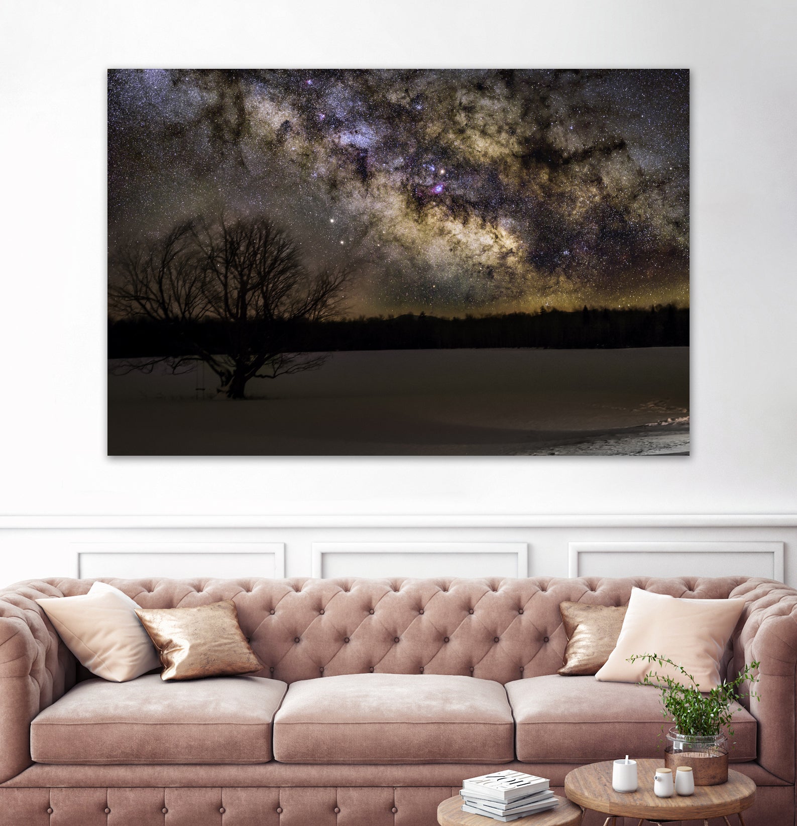 Milky way and Lone Tree by Lorenzo Bustillo on GIANT ART - gray photo illustration