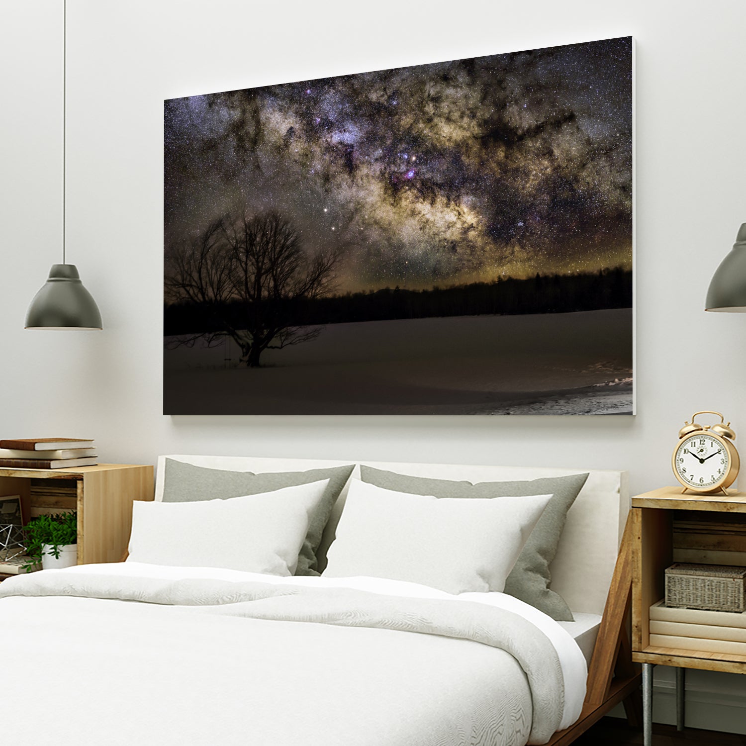 Milky way and Lone Tree by Lorenzo Bustillo on GIANT ART - gray photo illustration