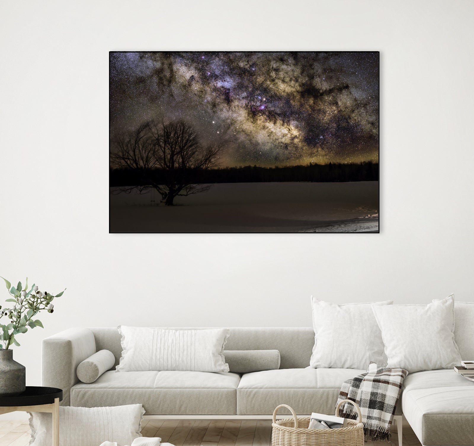 Milky way and Lone Tree by Lorenzo Bustillo on GIANT ART - gray photo illustration