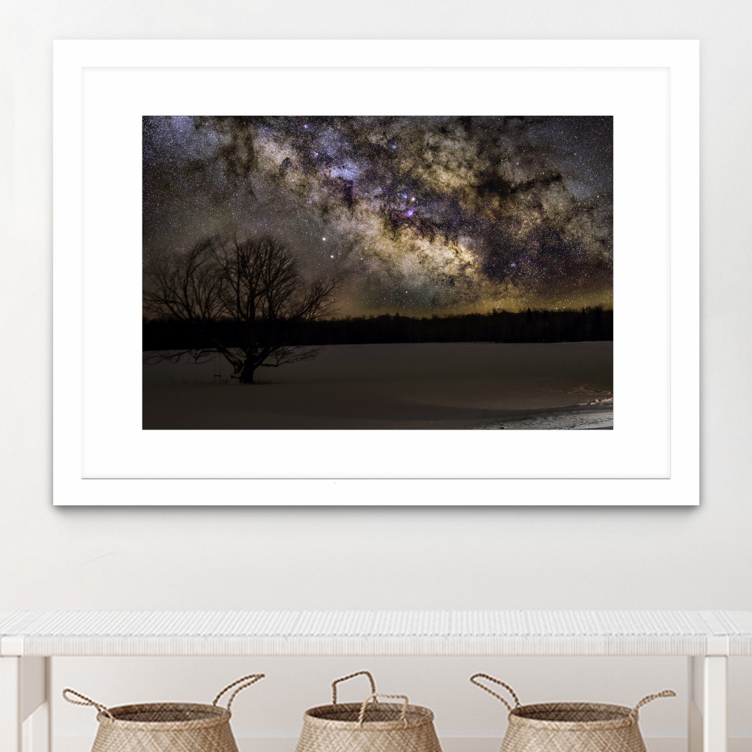 Milky way and Lone Tree by Lorenzo Bustillo on GIANT ART - gray photo illustration