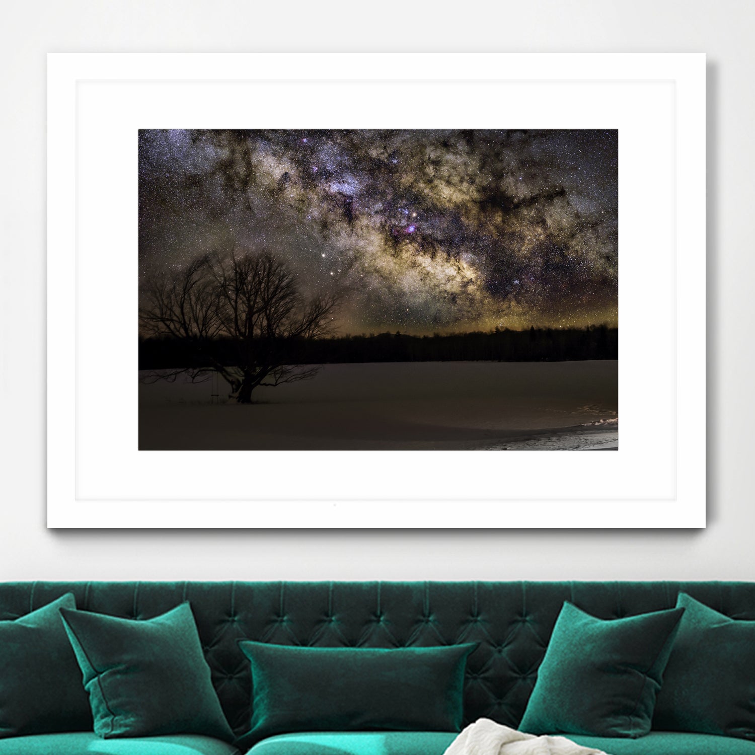 Milky way and Lone Tree by Lorenzo Bustillo on GIANT ART - gray photo illustration