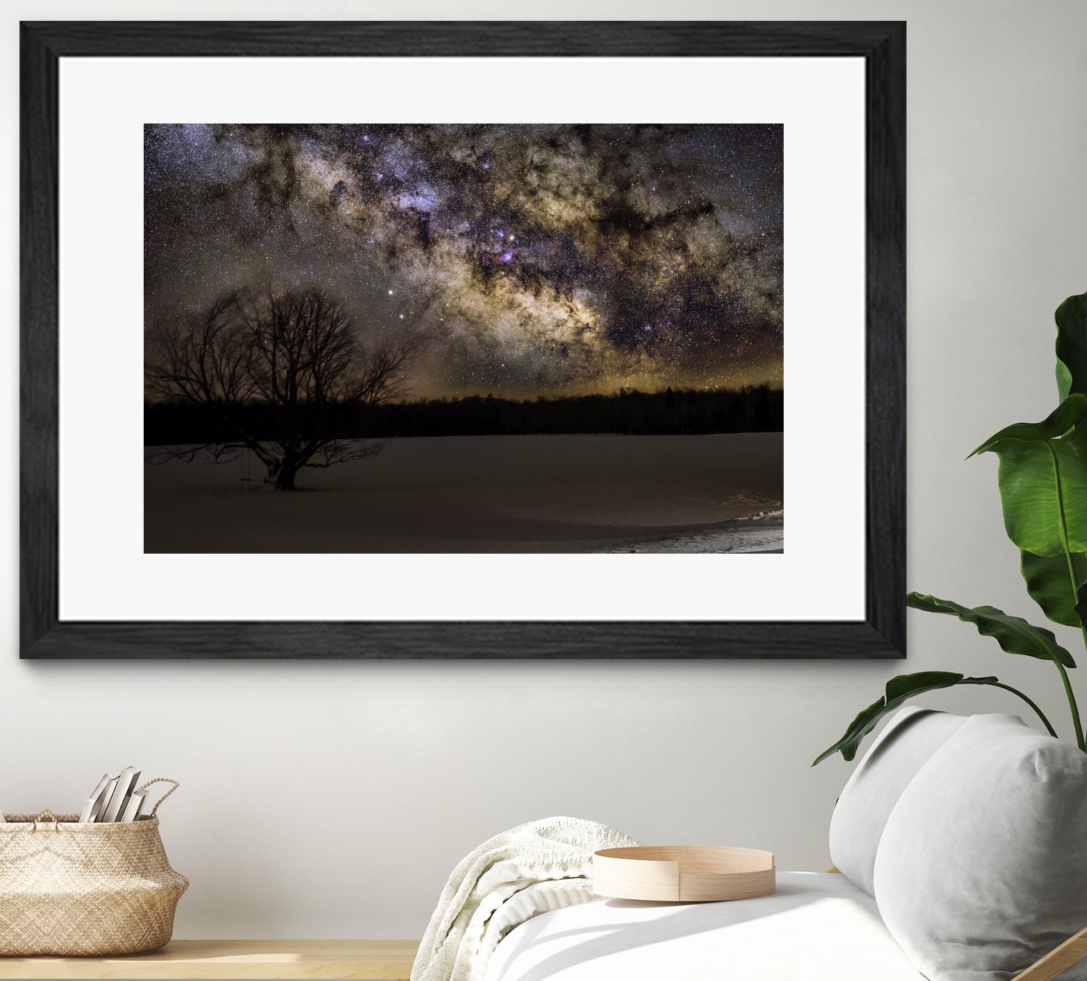 Milky way and Lone Tree by Lorenzo Bustillo on GIANT ART - gray photo illustration