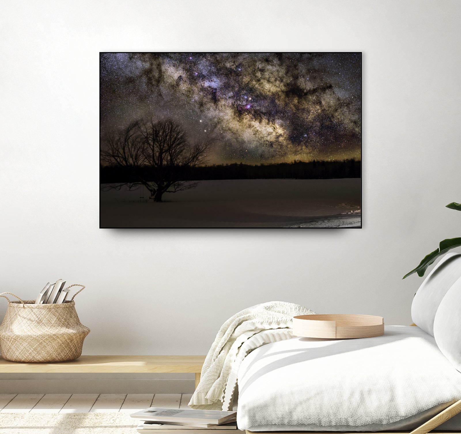 Milky way and Lone Tree by Lorenzo Bustillo on GIANT ART - gray photo illustration