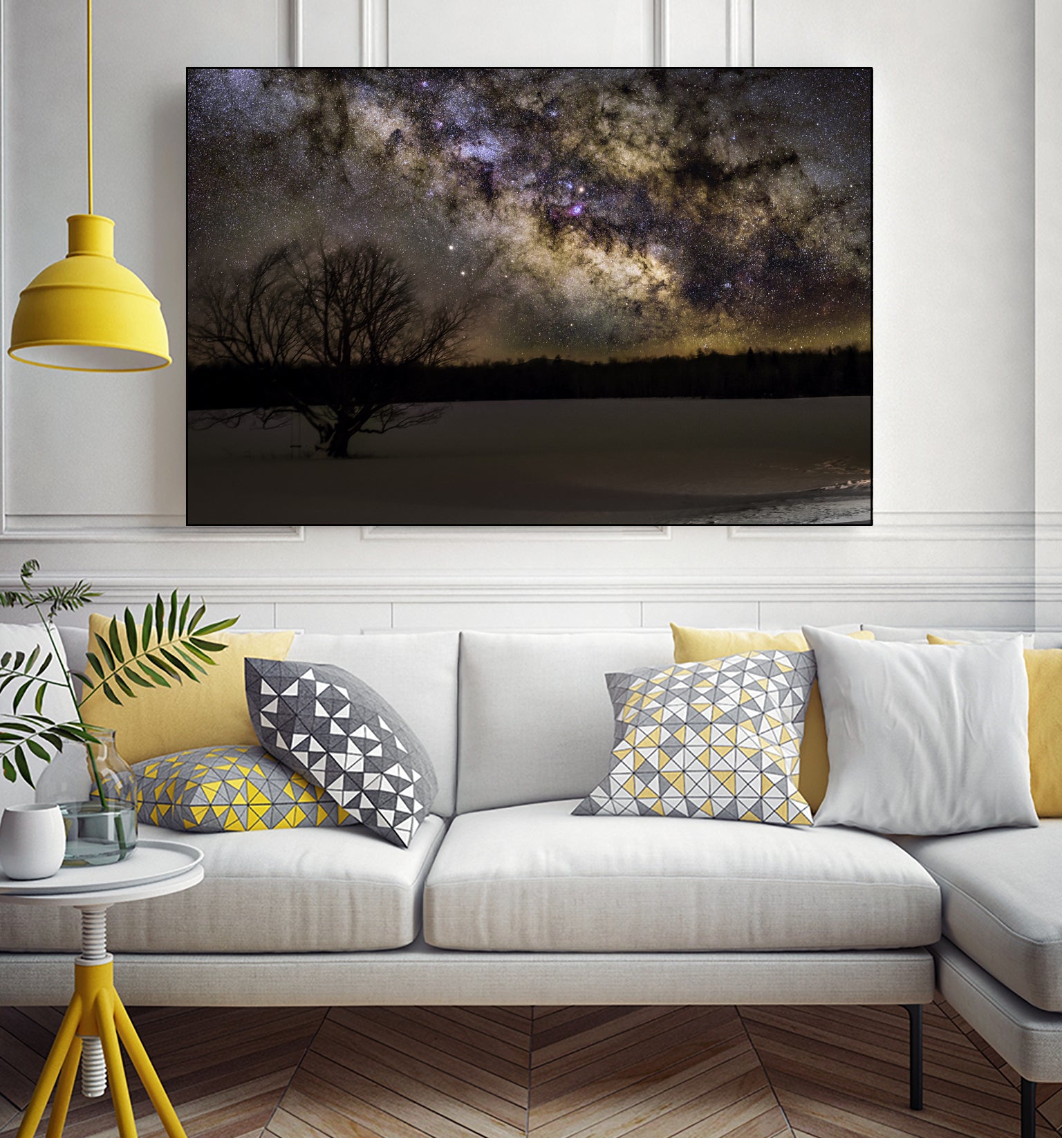 Milky way and Lone Tree by Lorenzo Bustillo on GIANT ART - gray photo illustration