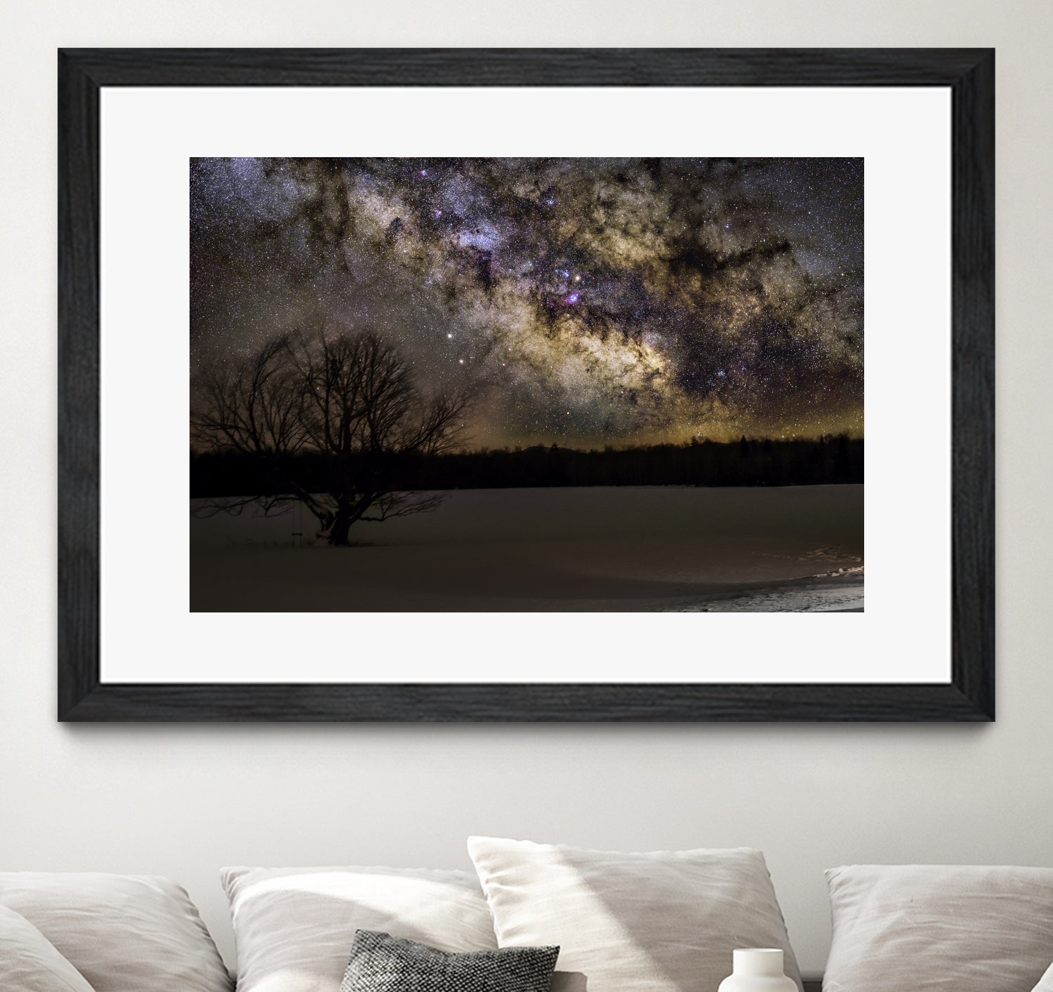 Milky way and Lone Tree by Lorenzo Bustillo on GIANT ART - gray photo illustration