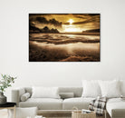 Three Cliffs Bay Gower by Leighton Collins on GIANT ART - pink photo illustration