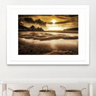 Three Cliffs Bay Gower by Leighton Collins on GIANT ART - pink photo illustration