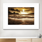 Three Cliffs Bay Gower by Leighton Collins on GIANT ART - pink photo illustration