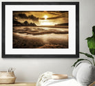 Three Cliffs Bay Gower by Leighton Collins on GIANT ART - pink photo illustration