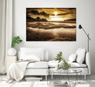 Three Cliffs Bay Gower by Leighton Collins on GIANT ART - pink photo illustration