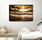 Three Cliffs Bay Gower by Leighton Collins on GIANT ART - pink photo illustration