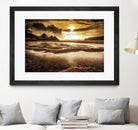 Three Cliffs Bay Gower by Leighton Collins on GIANT ART - pink photo illustration