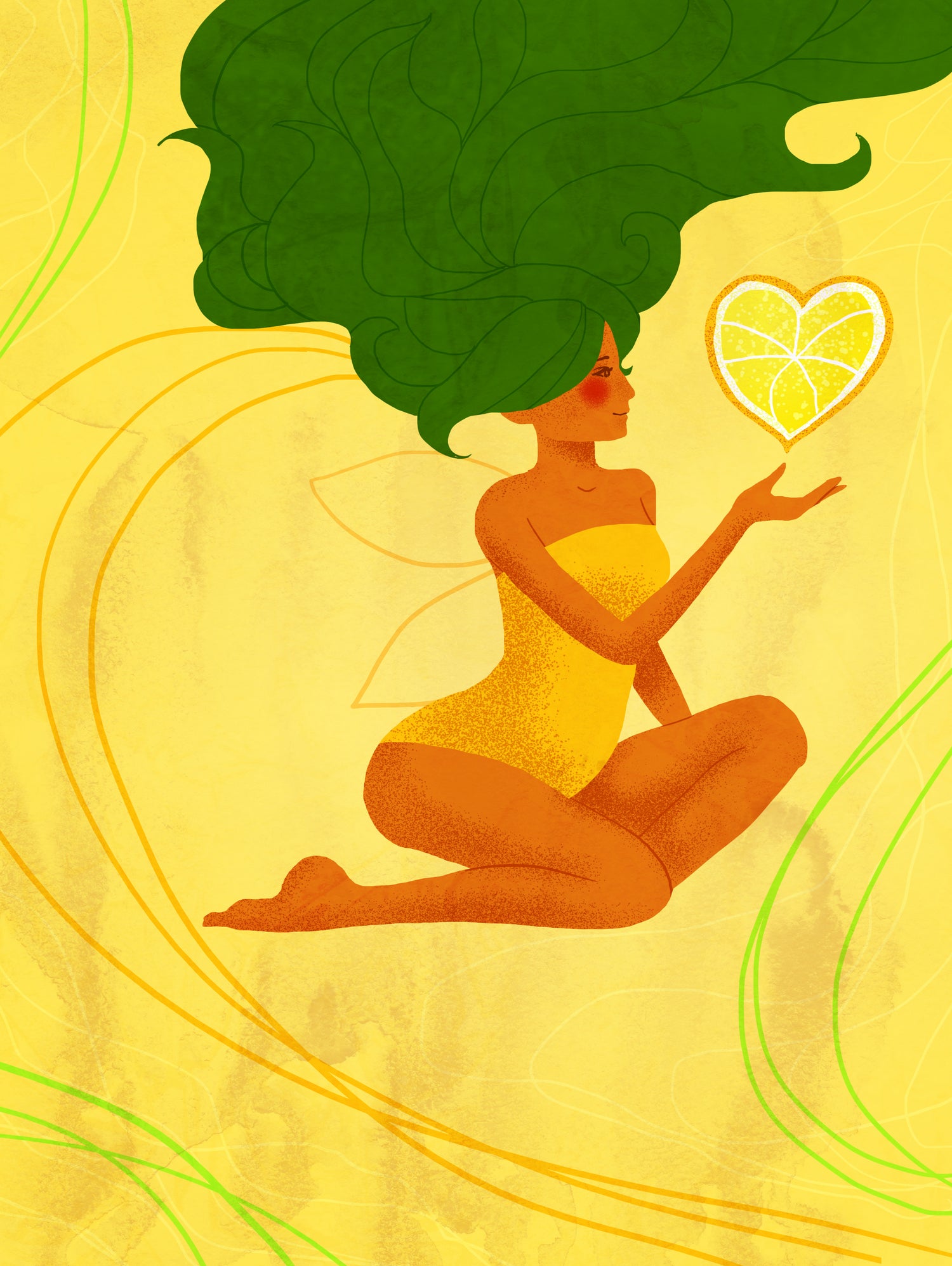 Yellow Lemon Life by Nadia Tokareva on GIANT ART - yellow character design