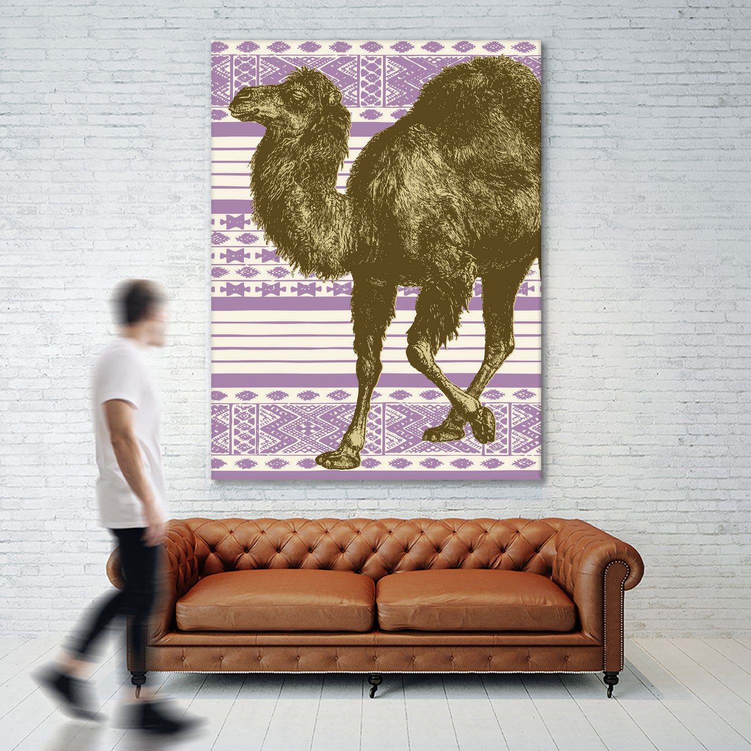 Bazaar Camel Lavender by Thomas Fernez on GIANT ART - fuchsia digital drawing