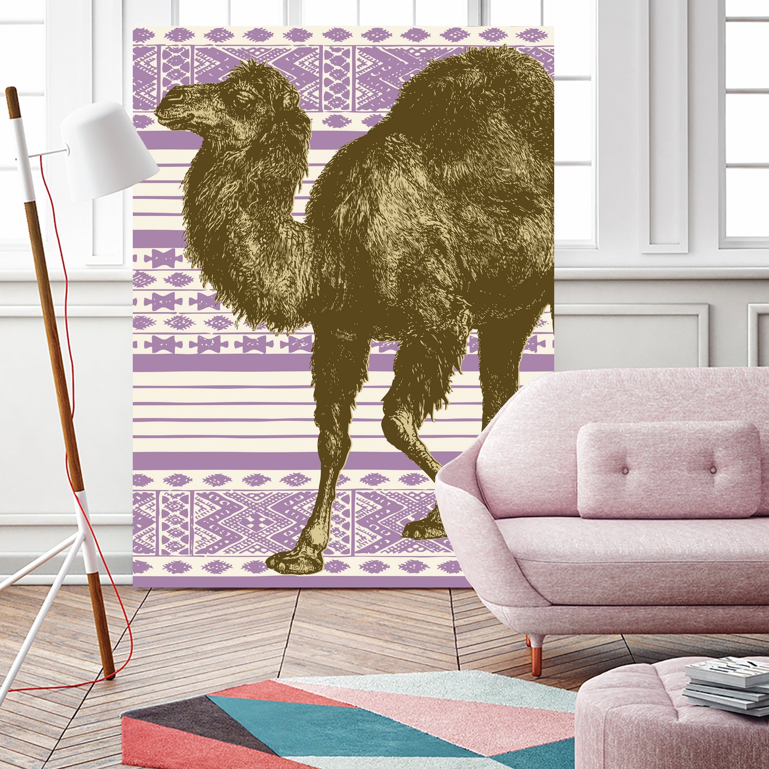 Bazaar Camel Lavender by Thomas Fernez on GIANT ART - fuchsia digital drawing