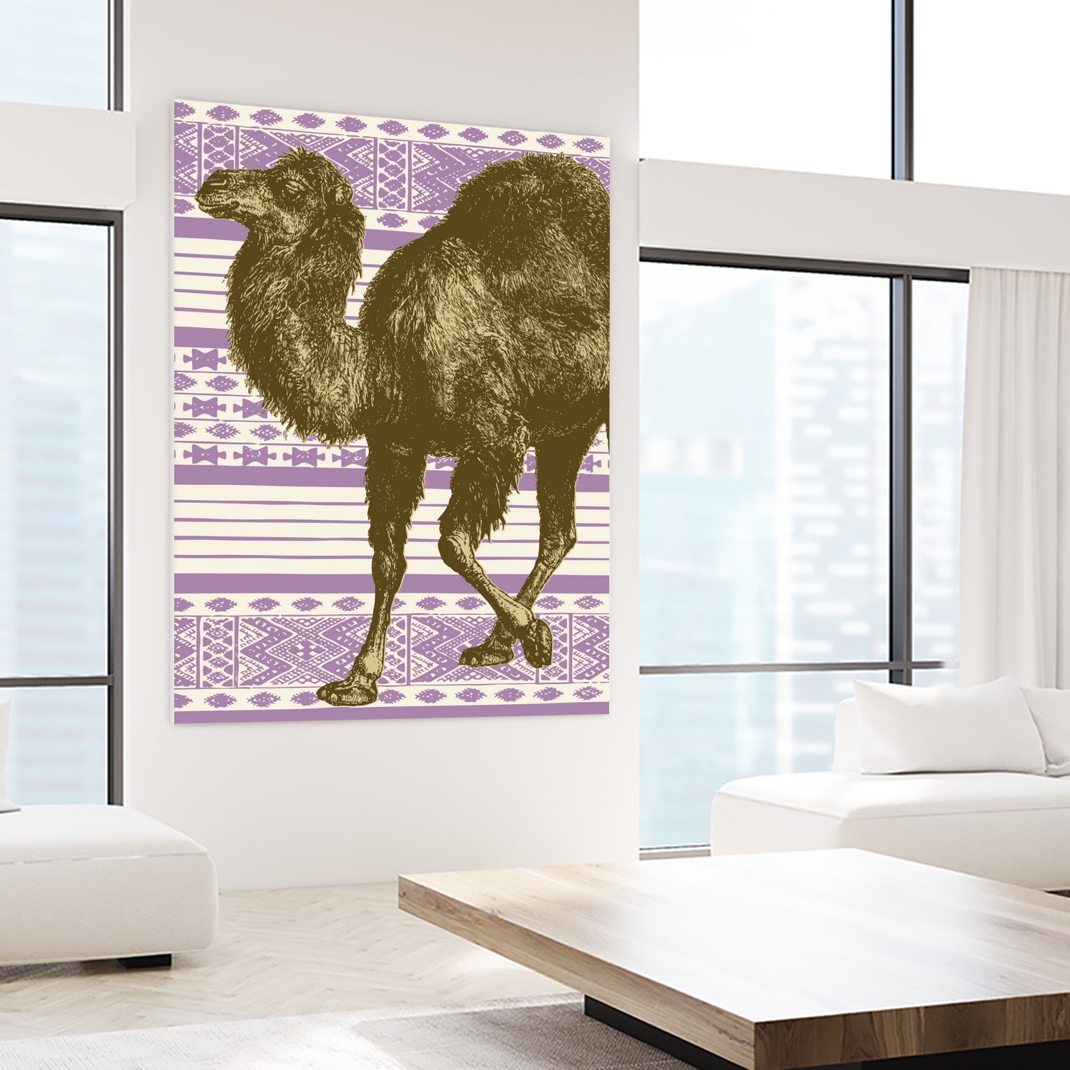 Bazaar Camel Lavender by Thomas Fernez on GIANT ART - fuchsia digital drawing