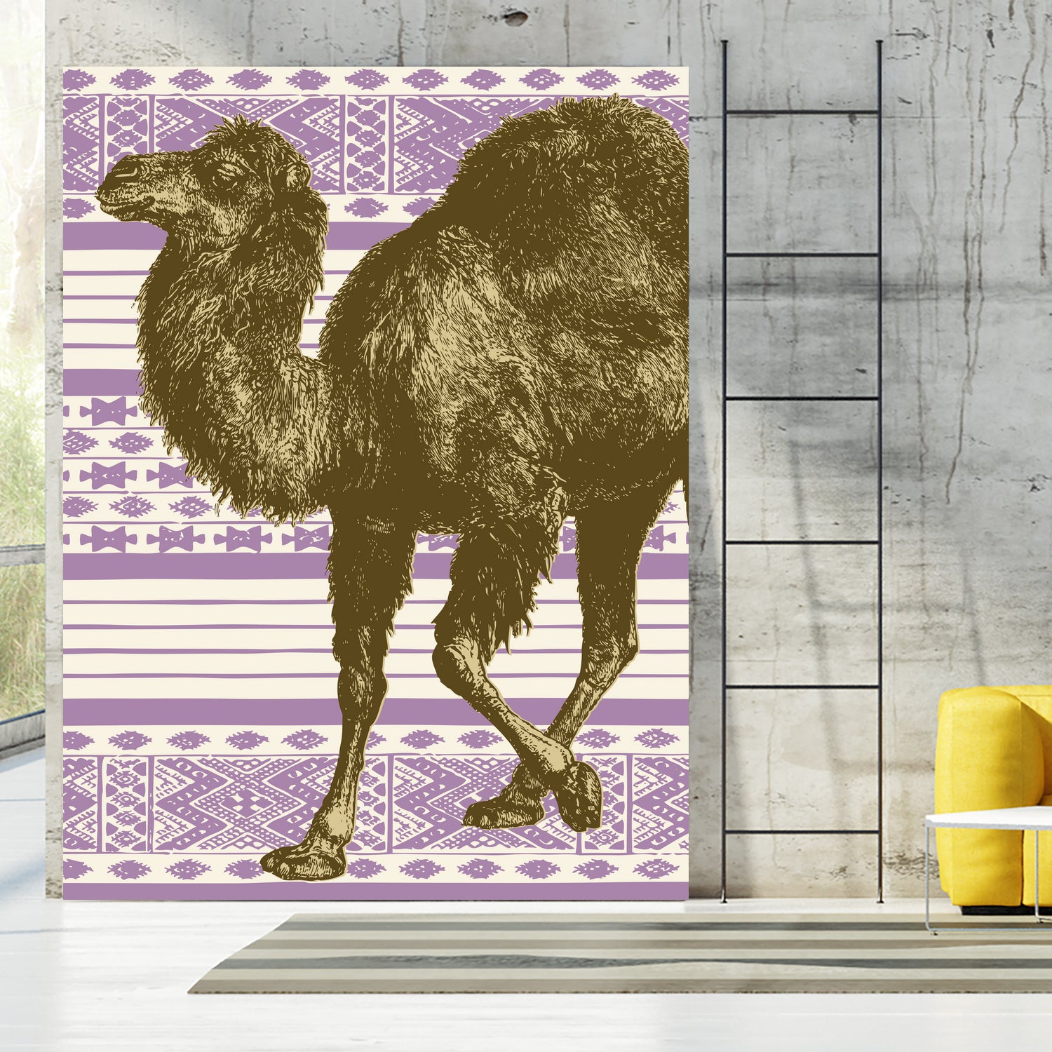 Bazaar Camel Lavender by Thomas Fernez on GIANT ART - fuchsia digital drawing