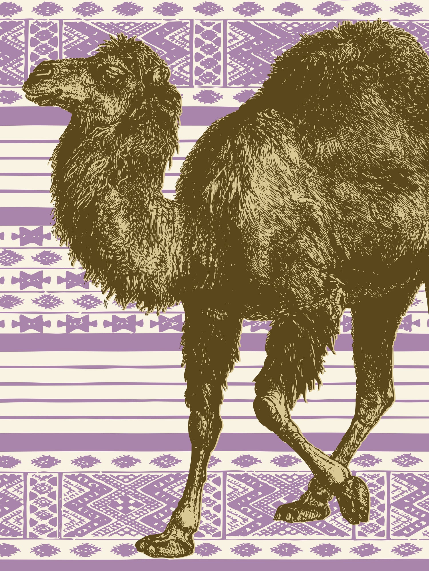 Bazaar Camel Lavender by Thomas Fernez on GIANT ART - fuchsia digital drawing