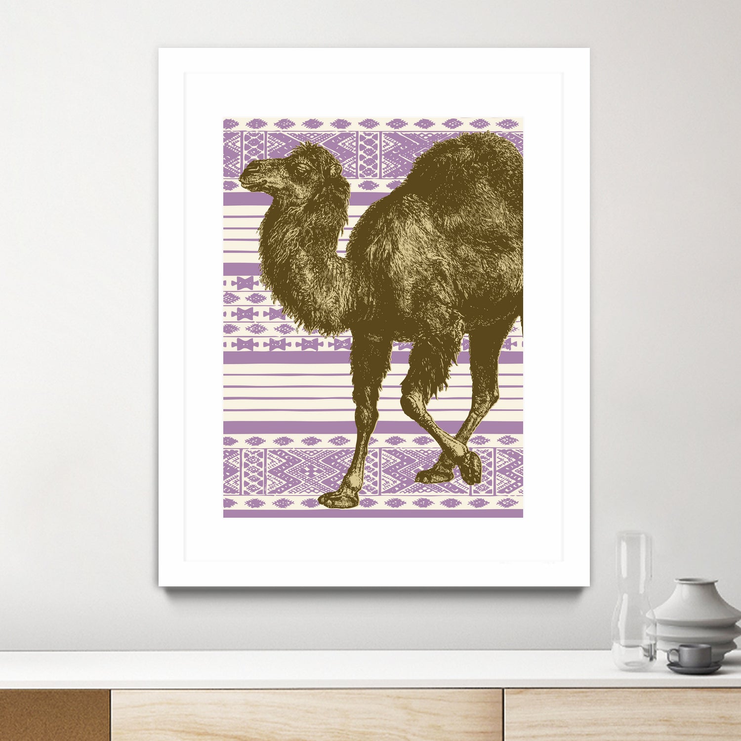 Bazaar Camel Lavender by Thomas Fernez on GIANT ART - fuchsia digital drawing