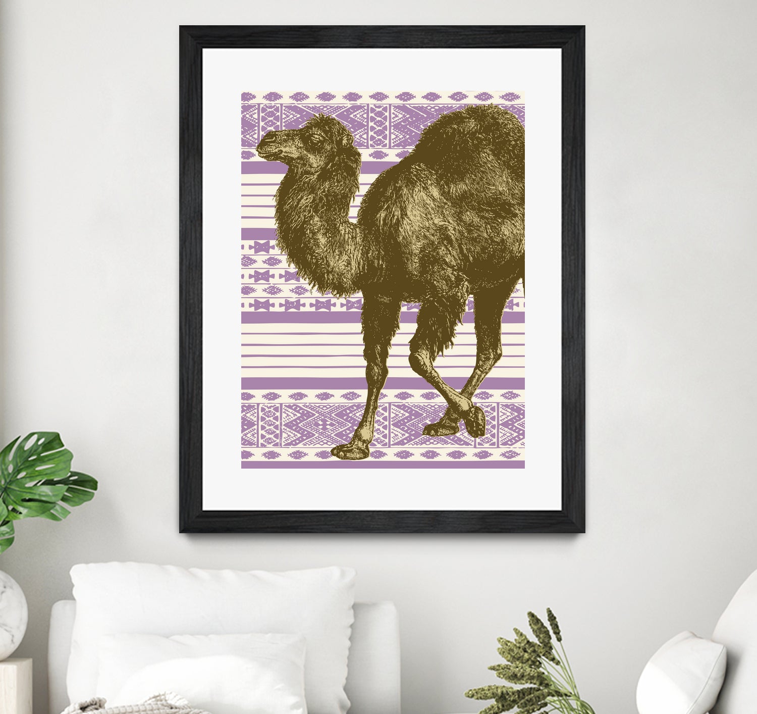 Bazaar Camel Lavender by Thomas Fernez on GIANT ART - fuchsia digital drawing