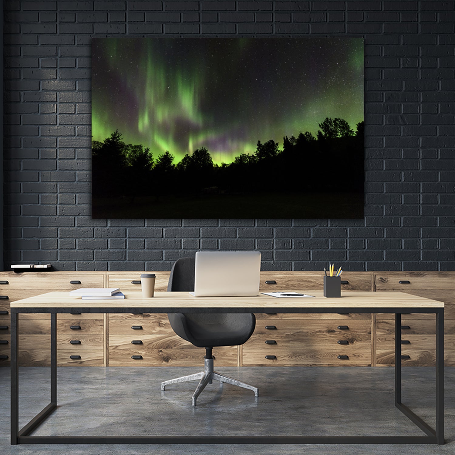 Quebec Northern Lights by Lorenzo Bustillo on GIANT ART - gray photo illustration