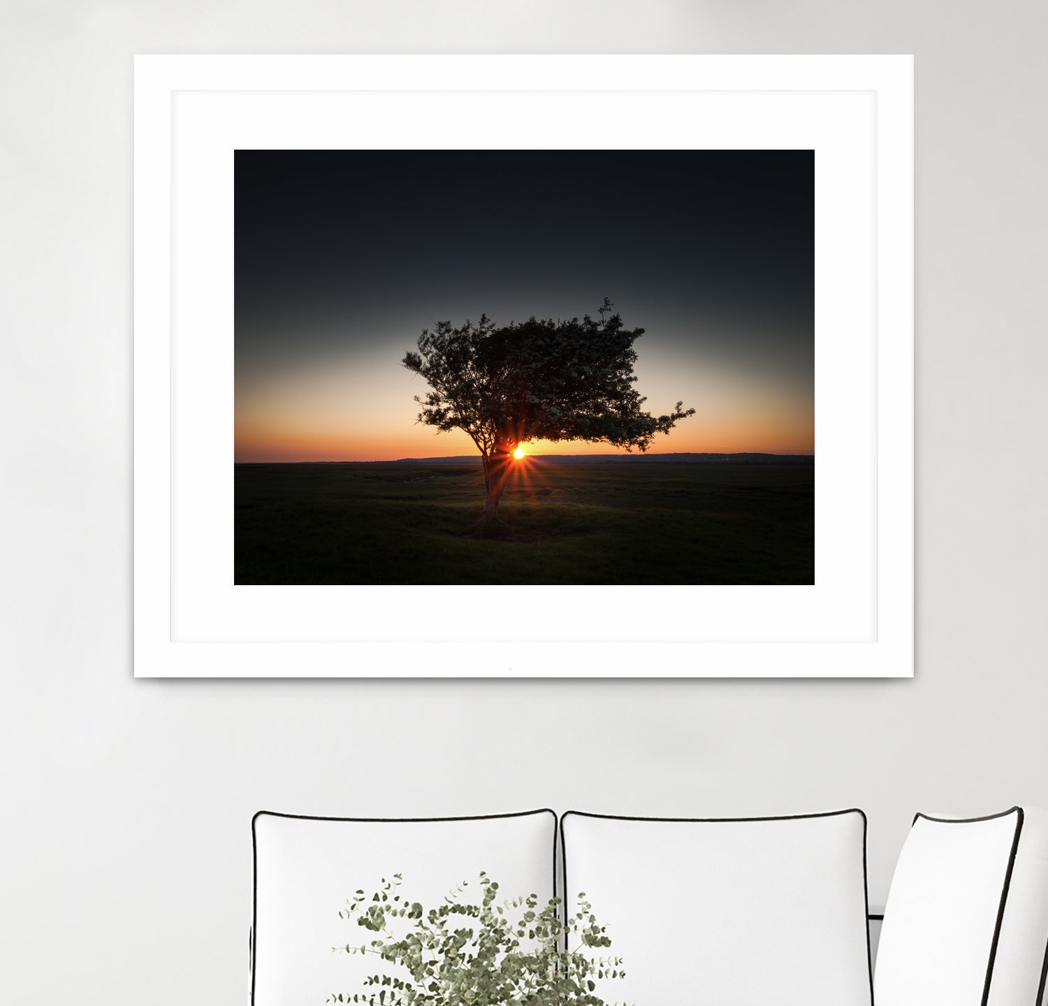 Windswept tree at Penclawdd, Gower by Leighton Collins on GIANT ART - orange photo illustration