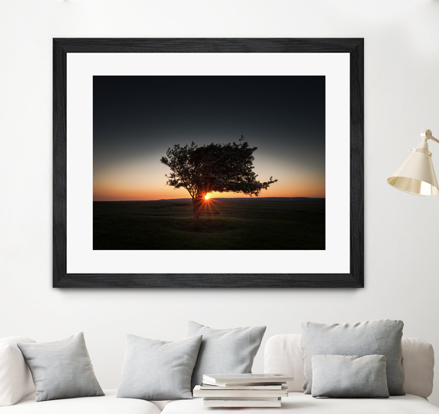 Windswept tree at Penclawdd, Gower by Leighton Collins on GIANT ART - orange photo illustration